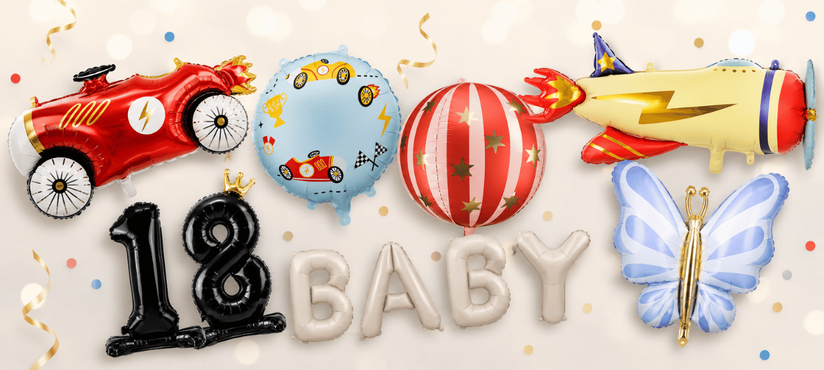 Bunte Folienballons für Geburtstage, Baby Shower und Kinderpartys