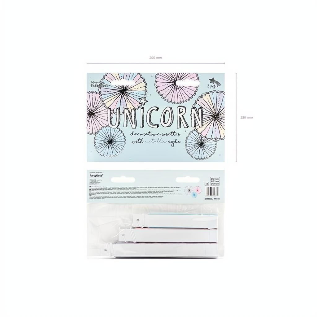 3 Einhorn Twinkle Papierrosetten PartyDeco 5 fiestastore