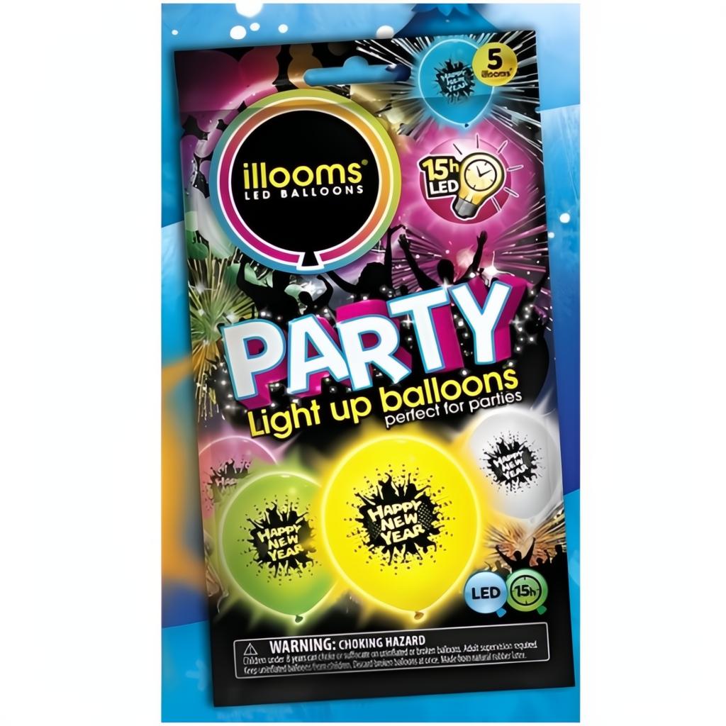 5 LED Ballone Happy New Year - illooms illooms 1 fiestastore