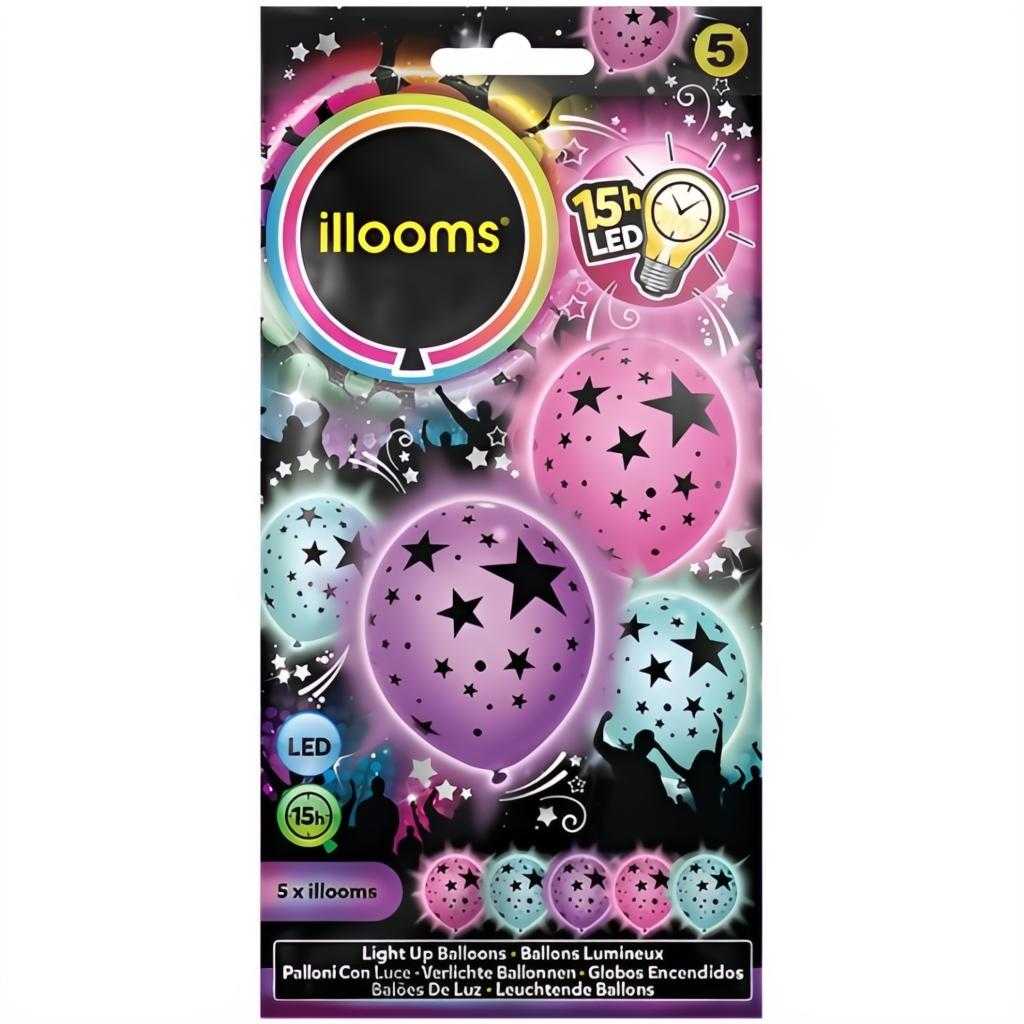 5 LED Ballone Superstar - illooms illooms 1 fiestastore