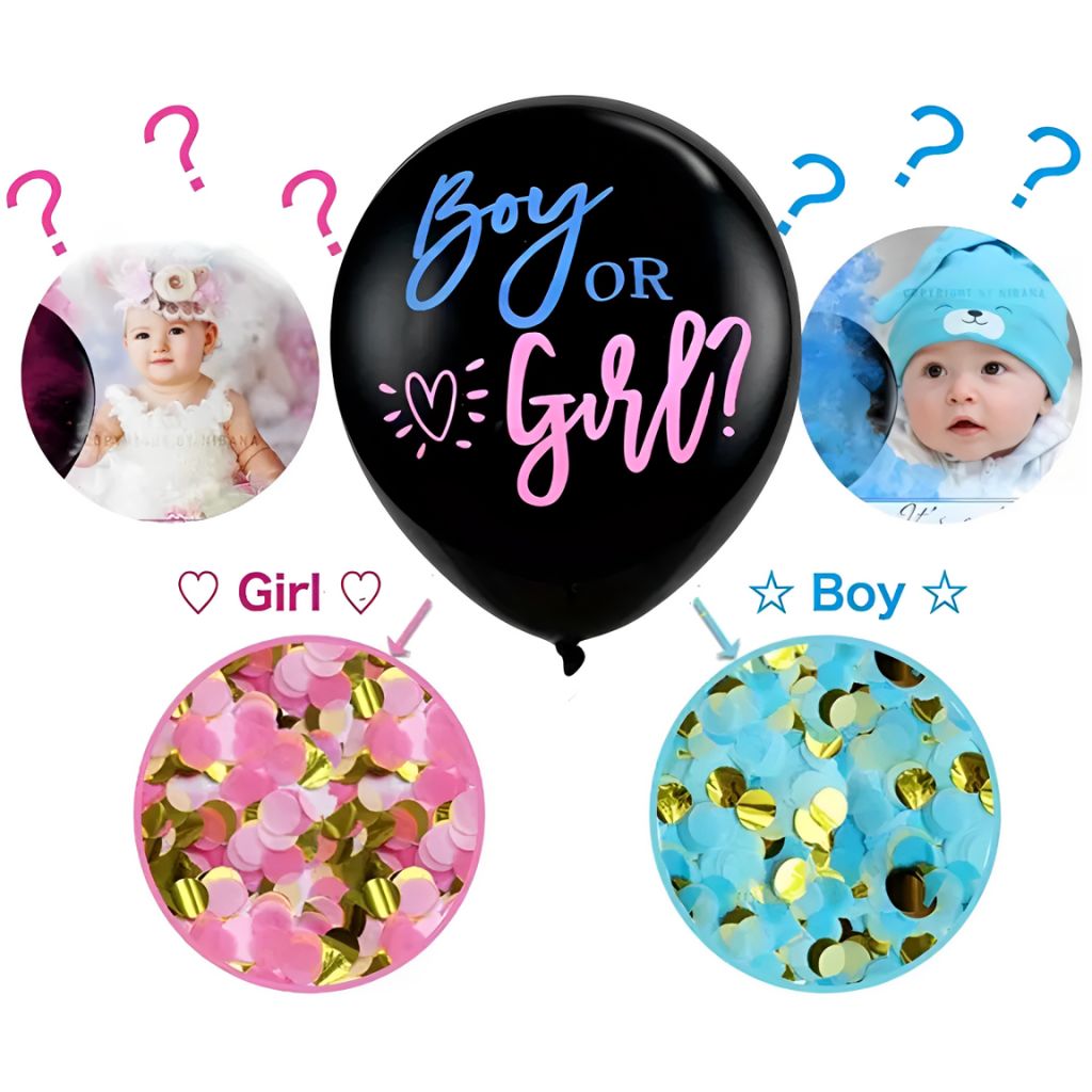Gender Reveal Party Boy or Girl mit passendem Konfetti