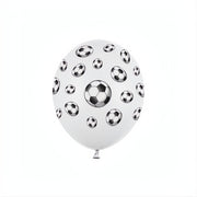 Ballons 30cm, Fussbälle, Pastel P. White Bedruckte Latexballons PartyDeco 1 fiestastore