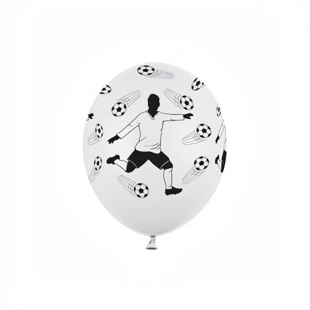 Ballons 30cm, Fussballer & Bälle, Pastel White Bedruckte Latexballons PartyDeco 1 fiestastore