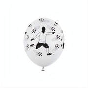 Ballons 30cm, Fussballer & Bälle, Pastel White Bedruckte Latexballons PartyDeco 1 fiestastore