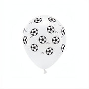 Eco Ballons 33 cm pastell, Fussball, weiss Bedruckte Latexballons PartyDeco 1 fiestastore