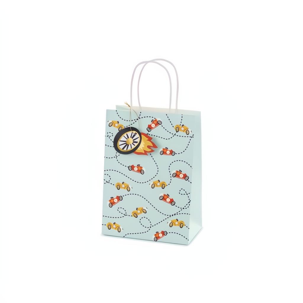 Geschenktüte Autos, 10,5x18x25 cm, Farbenmix Geschenktüten und -schachteln PartyDeco 1 fiestastore
