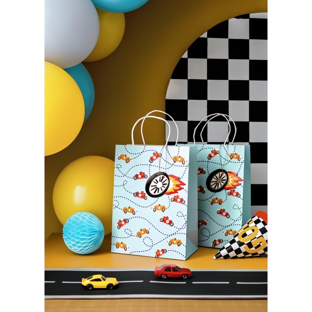 Geschenktüte Autos, 10,5x18x25 cm, Farbenmix Geschenktüten und -schachteln PartyDeco 2 fiestastore