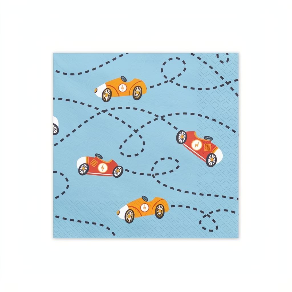 Servietten Autos, 33x33 cm, Gold Servietten bedruckt PartyDeco 1 fiestastore