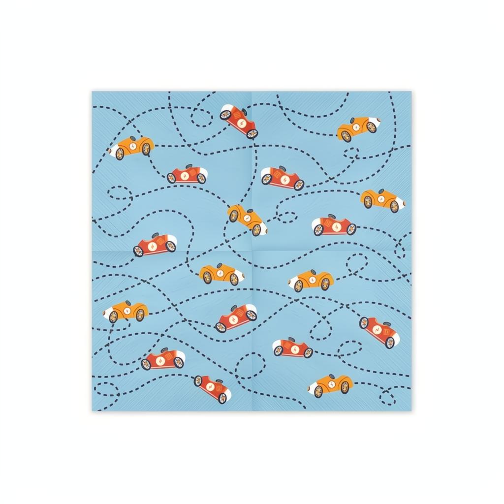 Servietten Autos, 33x33 cm, Gold Servietten bedruckt PartyDeco 2 fiestastore
