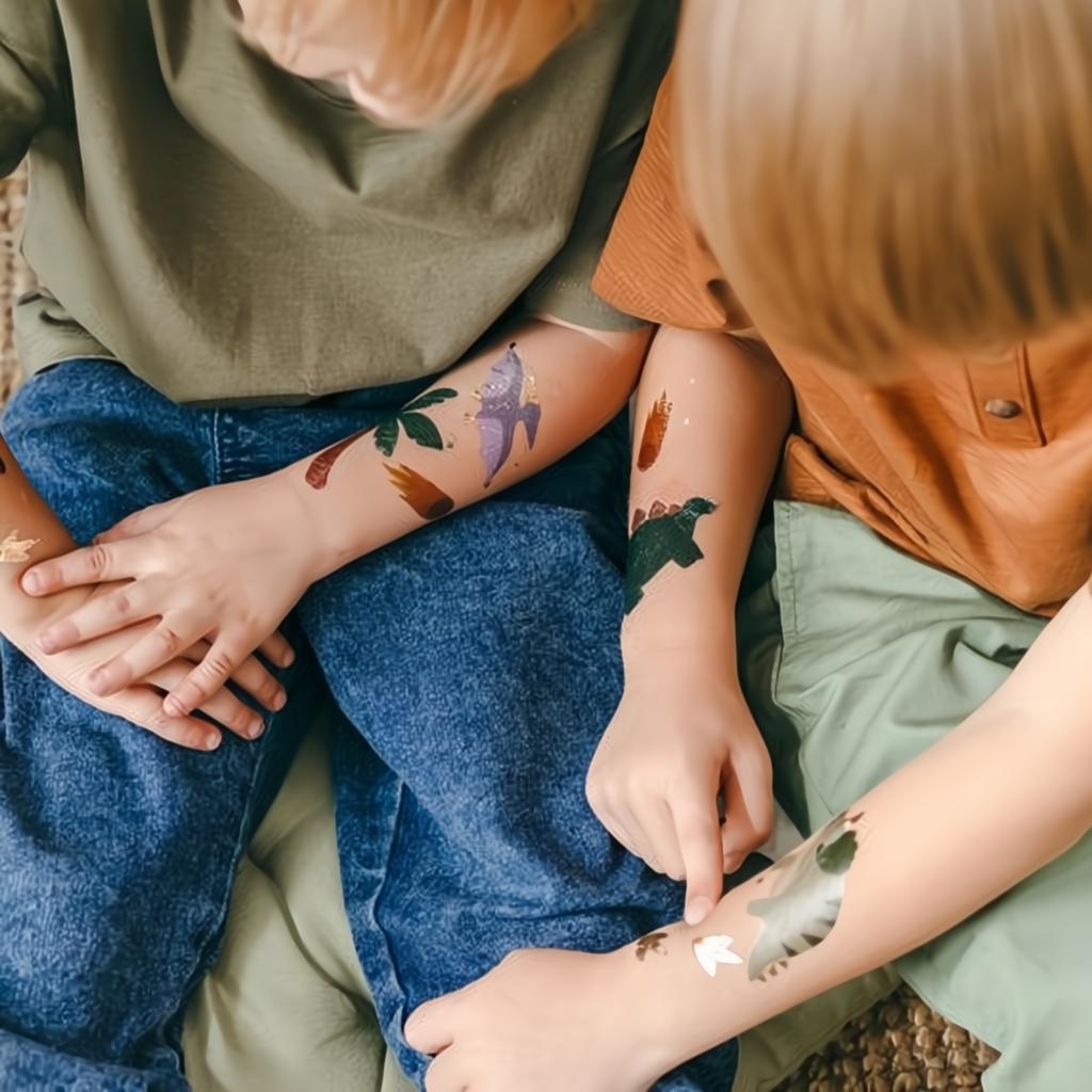 Abwaschbare Tattoos Dinosaurier Abwaschbare Tattoos PartyDeco 2 fiestastore
