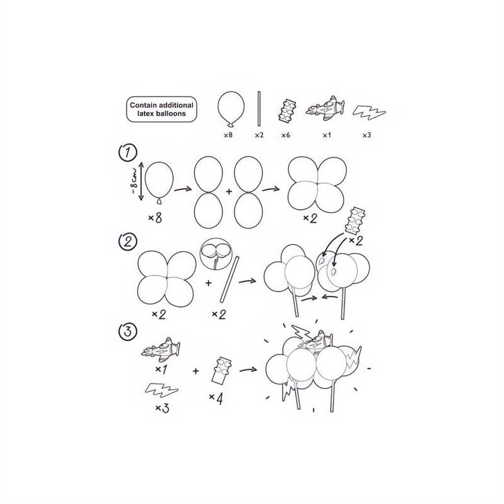 Ballon Kuchendeckel Flugzeug, 29 cm Topper für Kuchen und Muffins PartyDeco 7 fiestastore