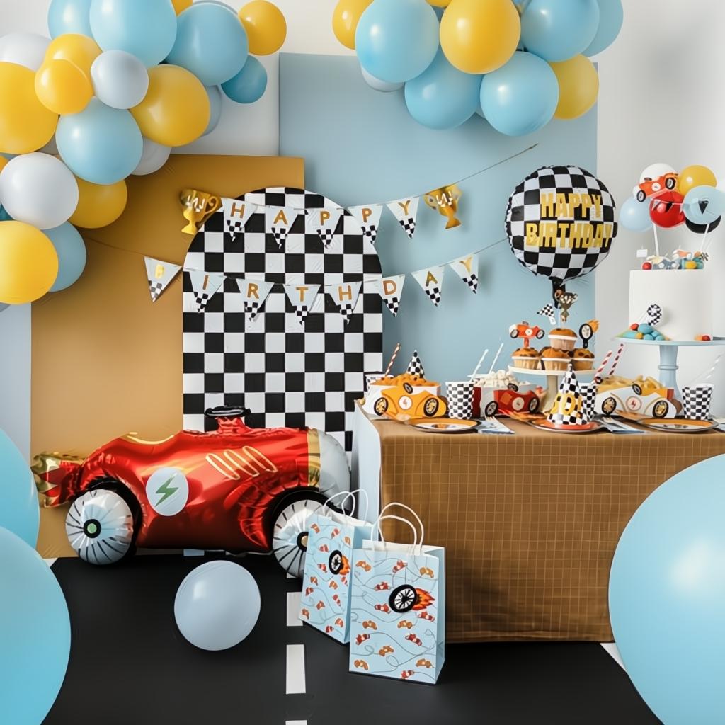 Ballon-Kuchentopper Auto, 29 cm Topper für Kuchen und Muffins PartyDeco 5 fiestastore