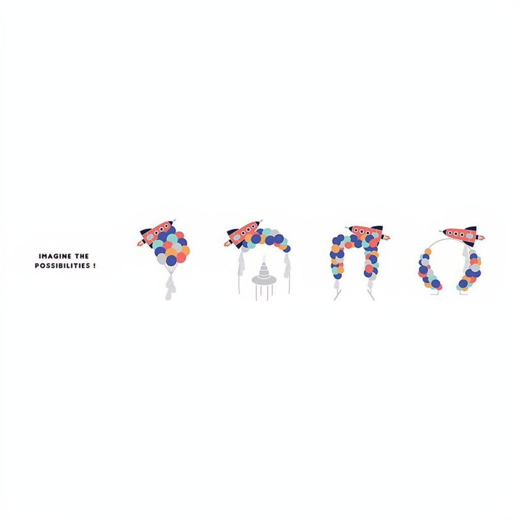 Ballongirlande - Rakete, 154x130cm Ballongirlanden PartyDeco 3 fiestastore