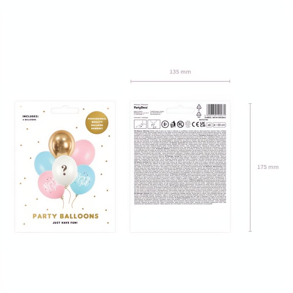 Ballons 30 cm, Boy or Girl PartyDeco 4 fiestastore