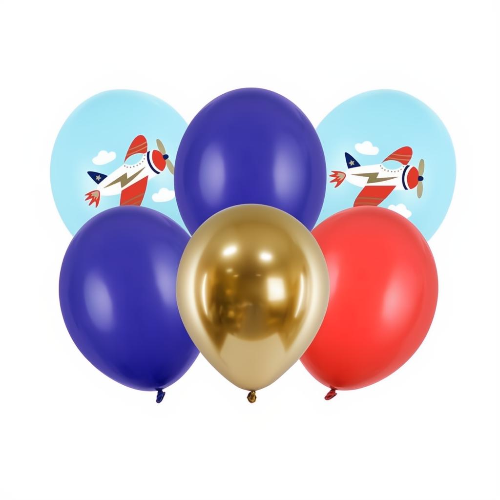 Ballons 30 cm, Flugzeug Bedruckte Latexballons PartyDeco 1 fiestastore