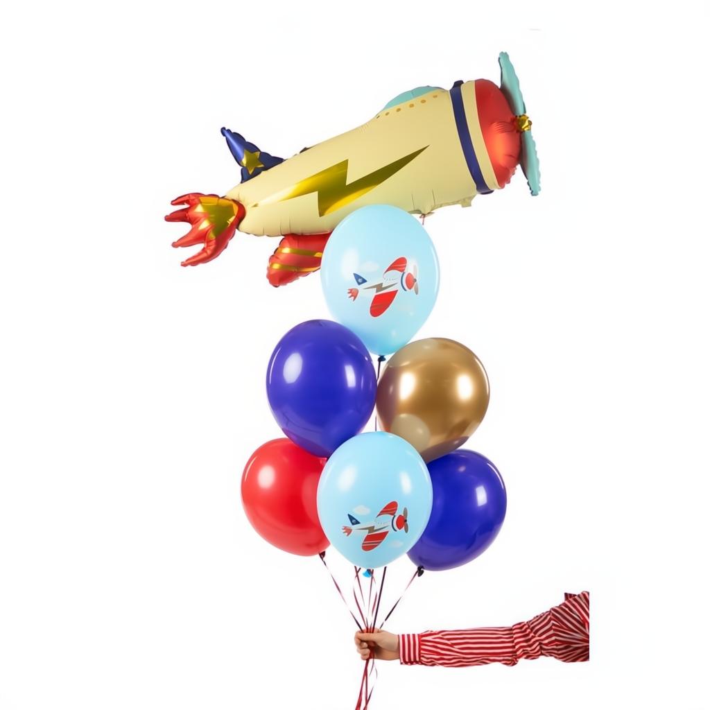 Ballons 30 cm, Flugzeug Bedruckte Latexballons PartyDeco 3 fiestastore