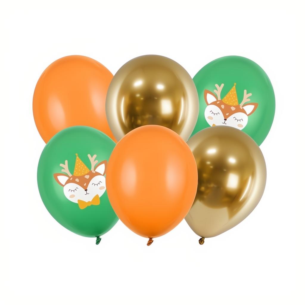 Ballons 30 cm, Hirsch Bedruckte Latexballons PartyDeco 1 fiestastore