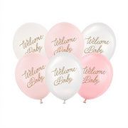 Ballons 30 cm, Welcome Baby, Rosa-Mix PartyDeco 1 fiestastore