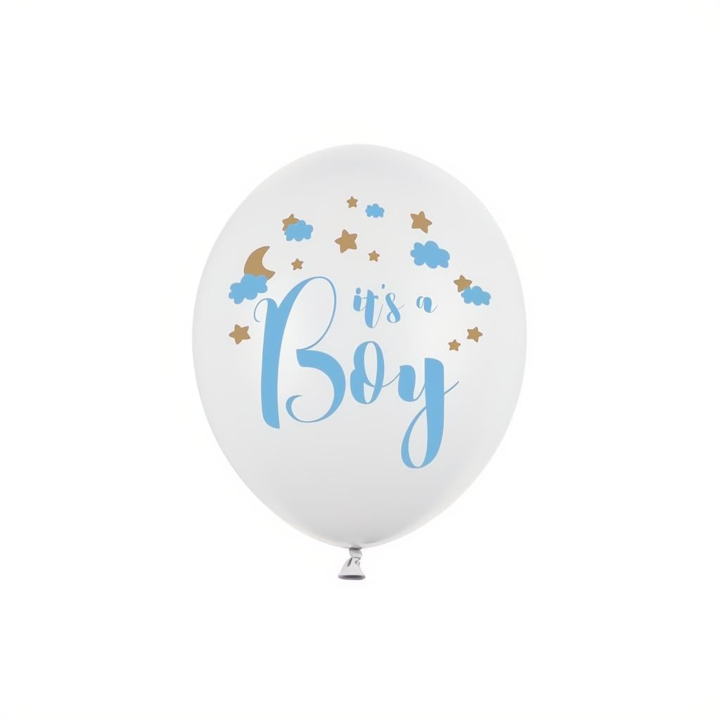 Ballons 30cm, It's a Boy, Pastel Pure White PartyDeco 1 fiestastore