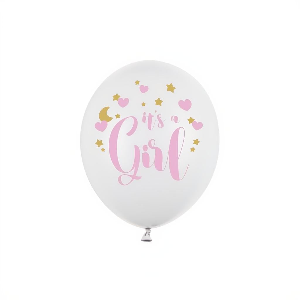 Ballons 30cm, It's a Girl, Pastel Pure White PartyDeco 1 fiestastore