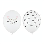 Ballons 30cm, Kätzchen, Pastel Pure White Bedruckte Latexballons PartyDeco 1 fiestastore
