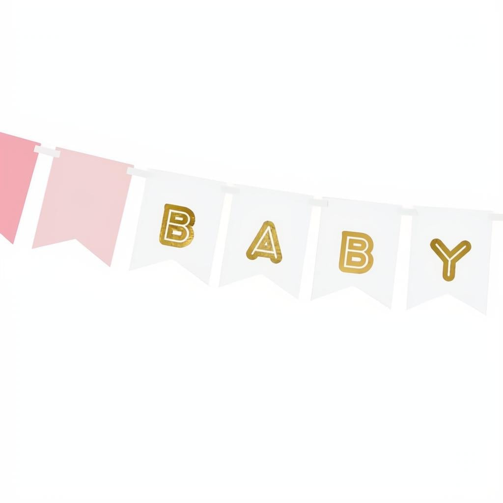 Banner Baby Girl, 15 x 175 cm PartyDeco 2 fiestastore