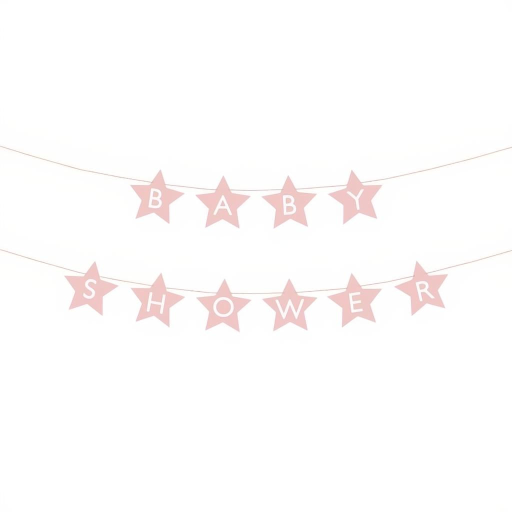 Banner Baby shower, 290x16.5 cm, hellrosa PartyDeco 1 fiestastore