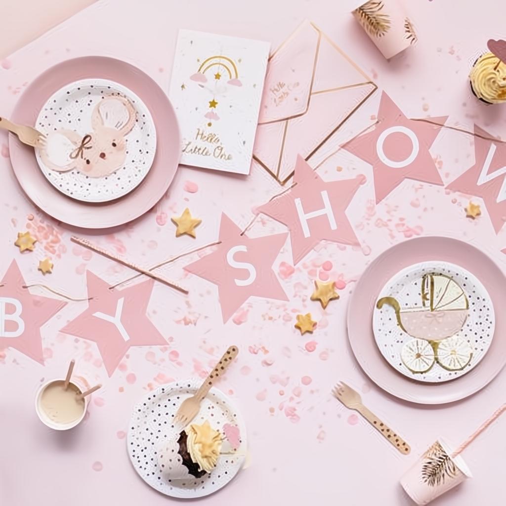Banner Baby shower, 290x16.5 cm, hellrosa PartyDeco 2 fiestastore