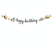 Banner Happy birthday Baufahrzeuge, 2 m Banner PartyDeco 1 fiestastore