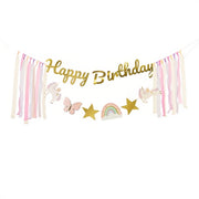 Banner Happy Birthday Einhörner, 230x17.5 cm PartyDeco 1 fiestastore