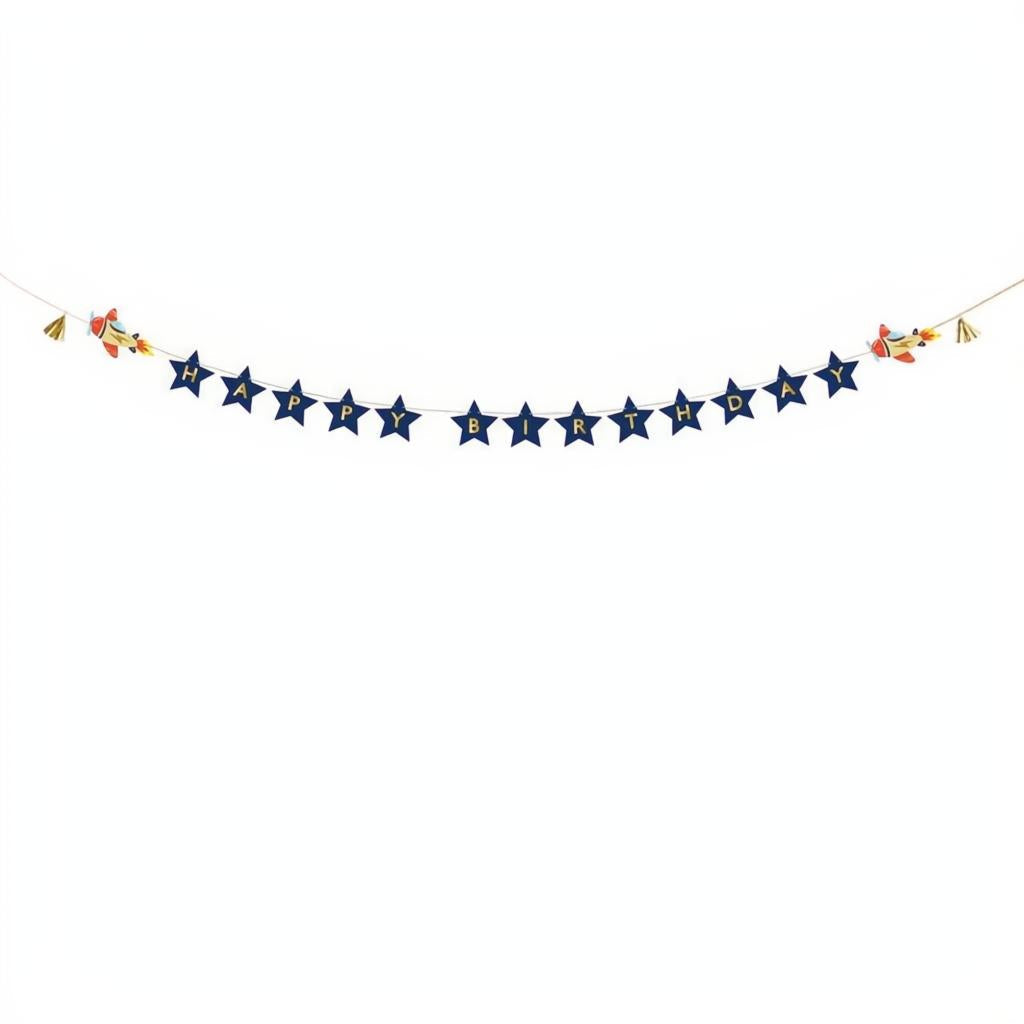 Banner Happy Birthday Flugzeuge, 2,5 m Banner PartyDeco 1 fiestastore