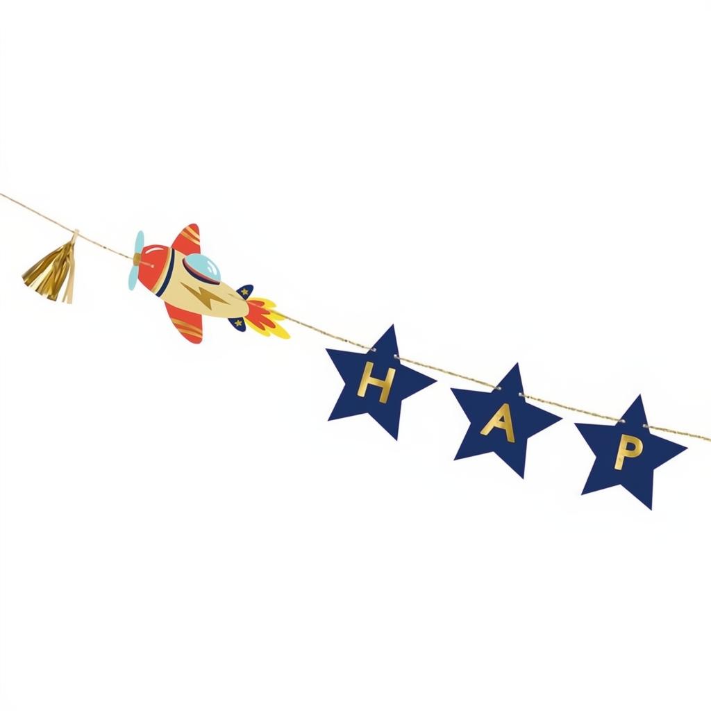 Banner Happy Birthday Flugzeuge, 2,5 m Banner PartyDeco 2 fiestastore