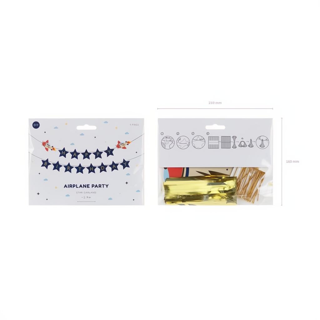 Banner Happy Birthday Flugzeuge, 2,5 m Banner PartyDeco 8 fiestastore