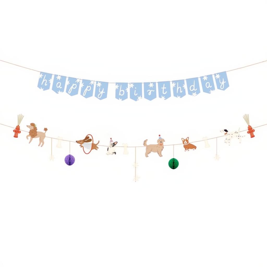 Banner Happy Birthday Hunde, 210 cm Banner PartyDeco 1 fiestastore