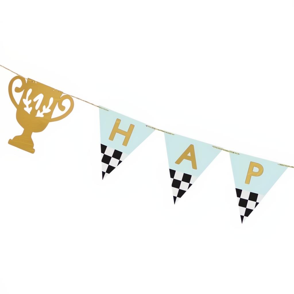 Banner Happy Birthday Pokal, 2,5 m Banner PartyDeco 2 fiestastore