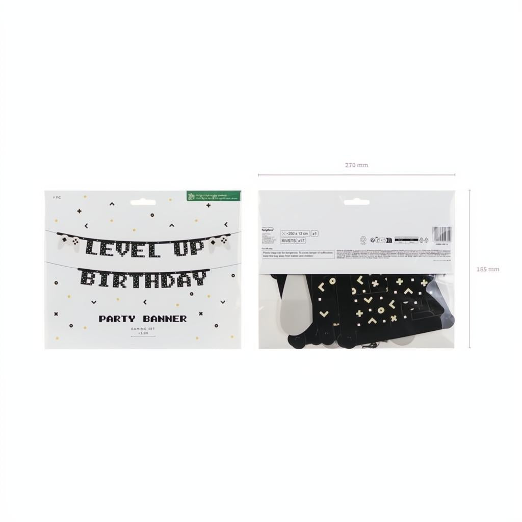 Banner Level Up, 2,5 m Banner PartyDeco 5 fiestastore