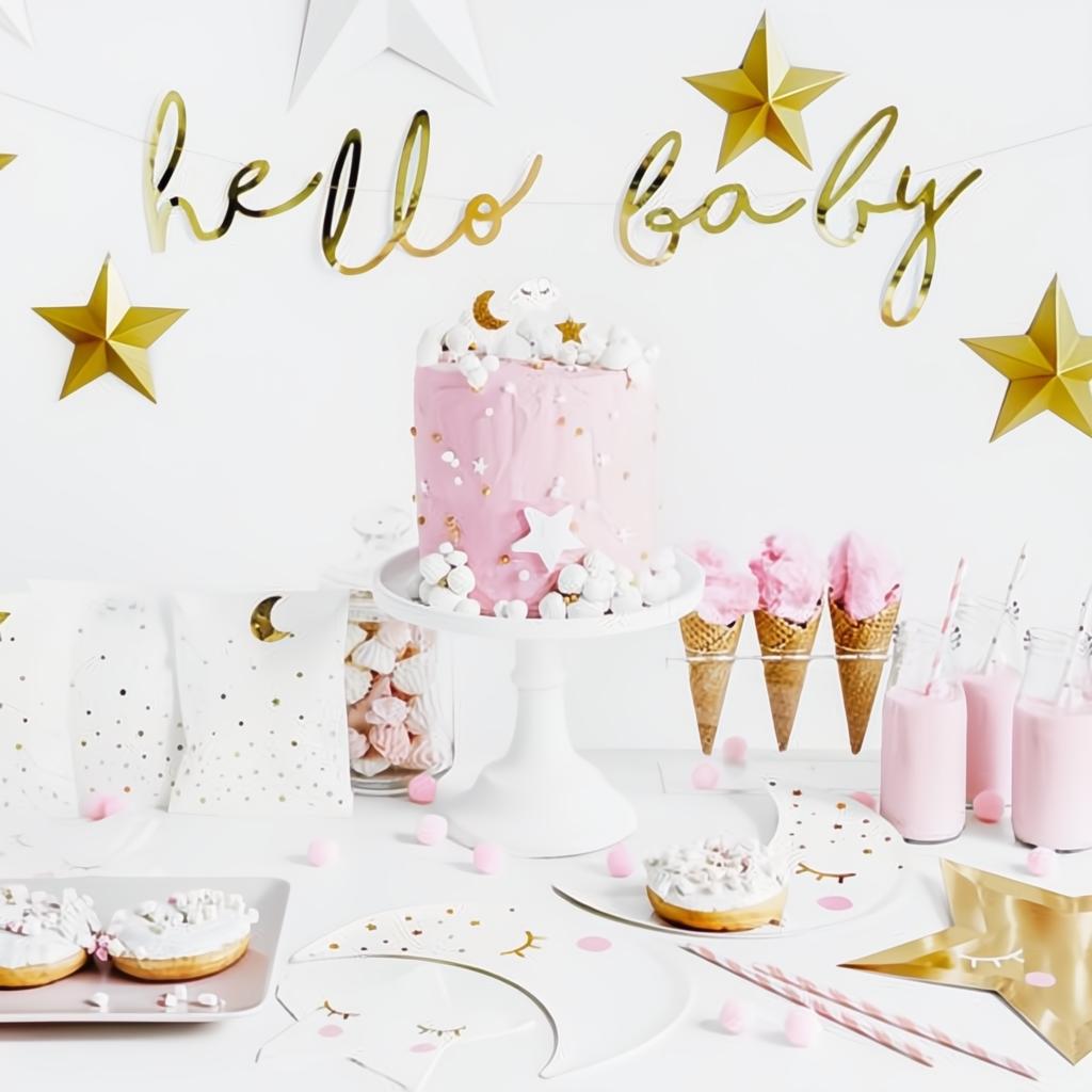 Banner Little Star - Hallo Baby, gold, 18x70cm PartyDeco 4 fiestastore