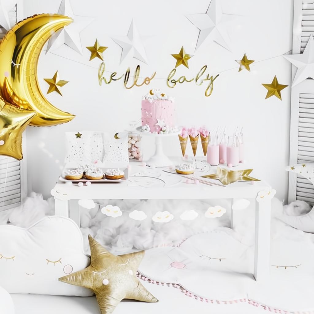 Banner Little Star - Hallo Baby, gold, 18x70cm PartyDeco 6 fiestastore