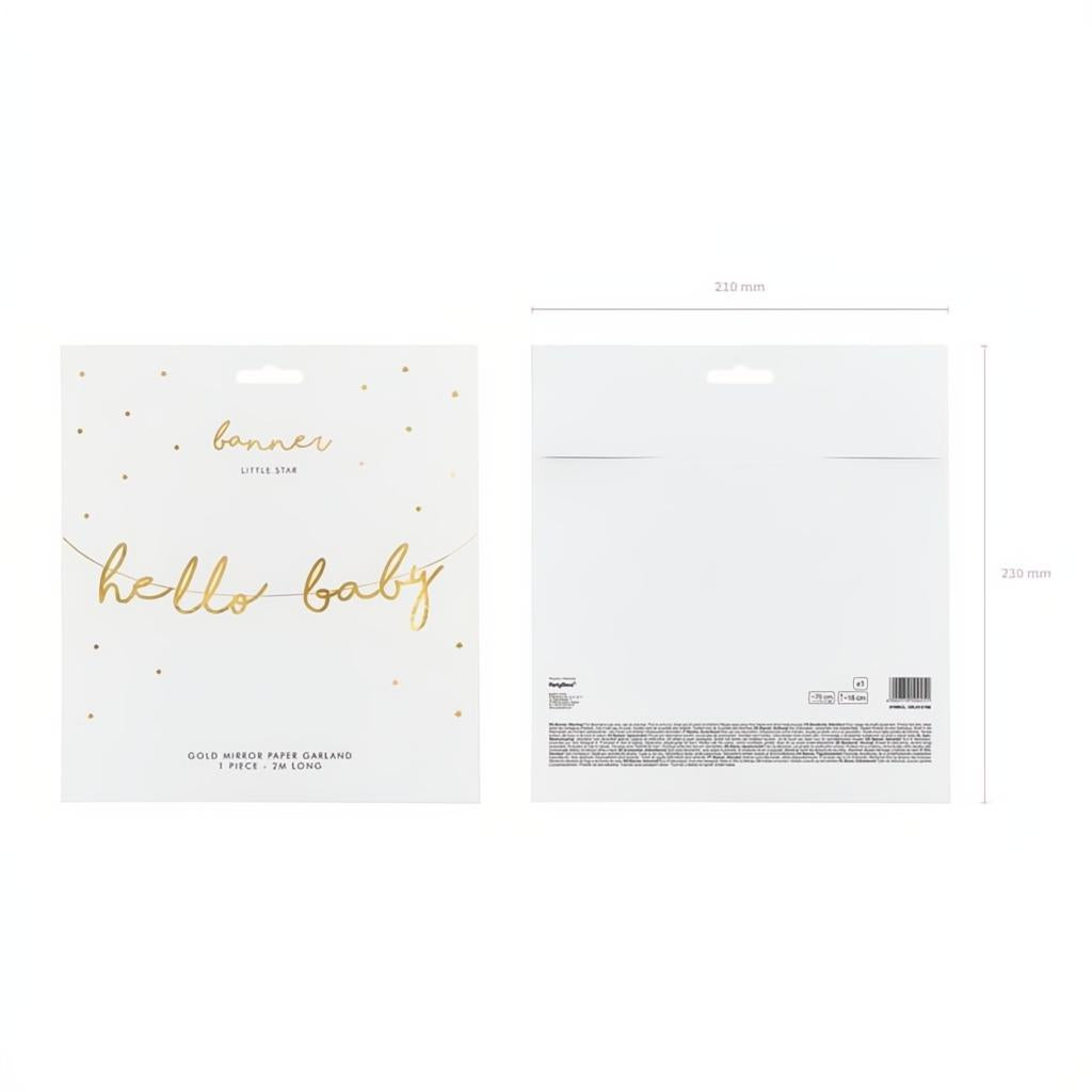 Banner Little Star - Hallo Baby, gold, 18x70cm PartyDeco 8 fiestastore