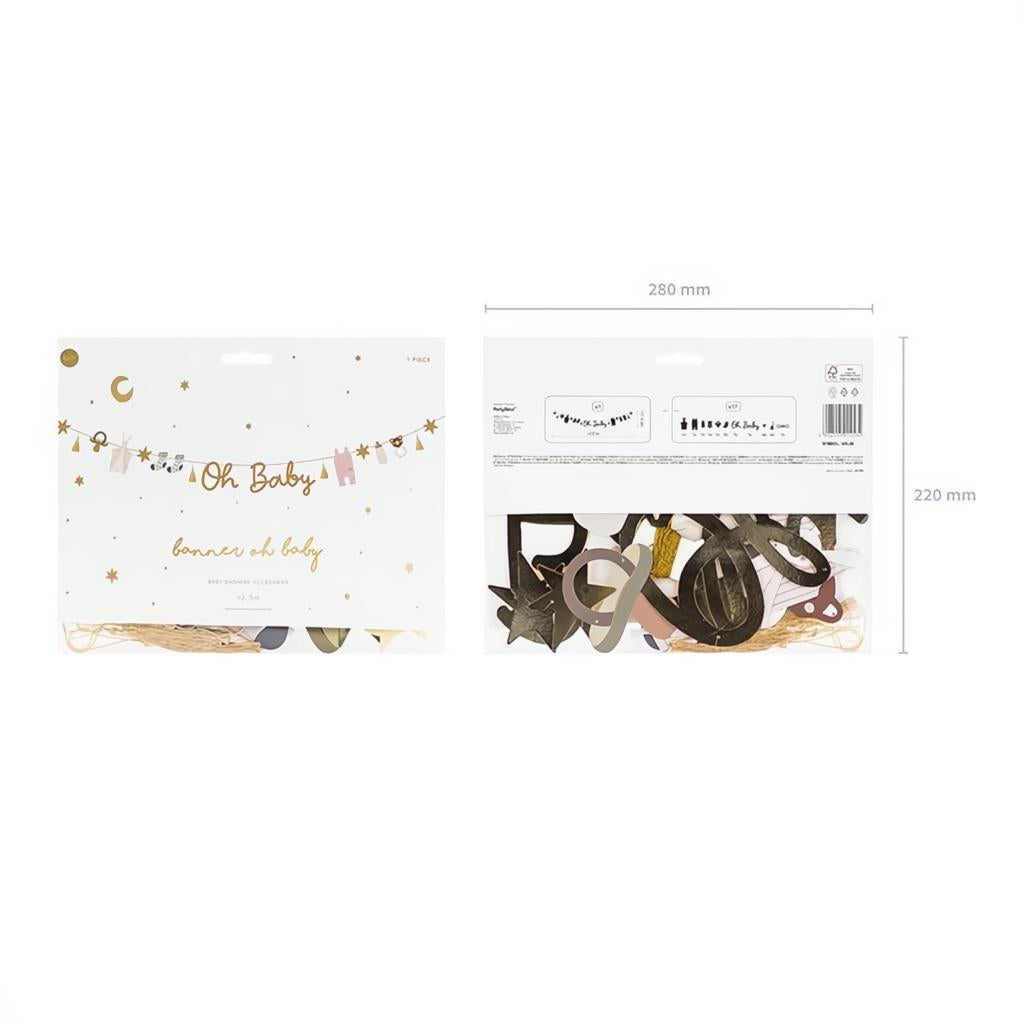 Banner Oh baby, 2.5 m PartyDeco 8 fiestastore