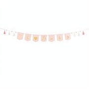 Banner Oh Baby mit Quasten, 2.5 m, hellrosa PartyDeco 1 fiestastore