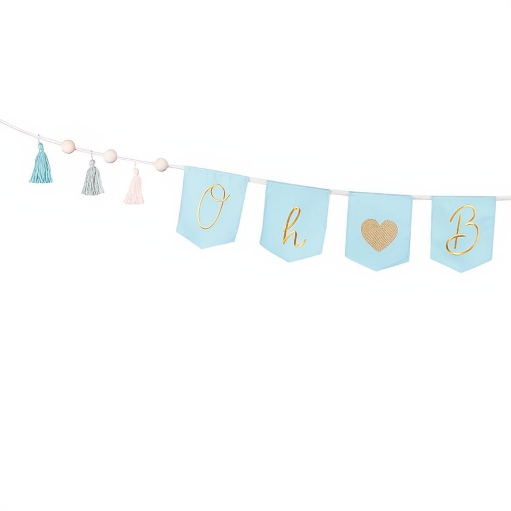Banner Oh Baby mit Quasten, 2.5 m, himmelblau PartyDeco 2 fiestastore