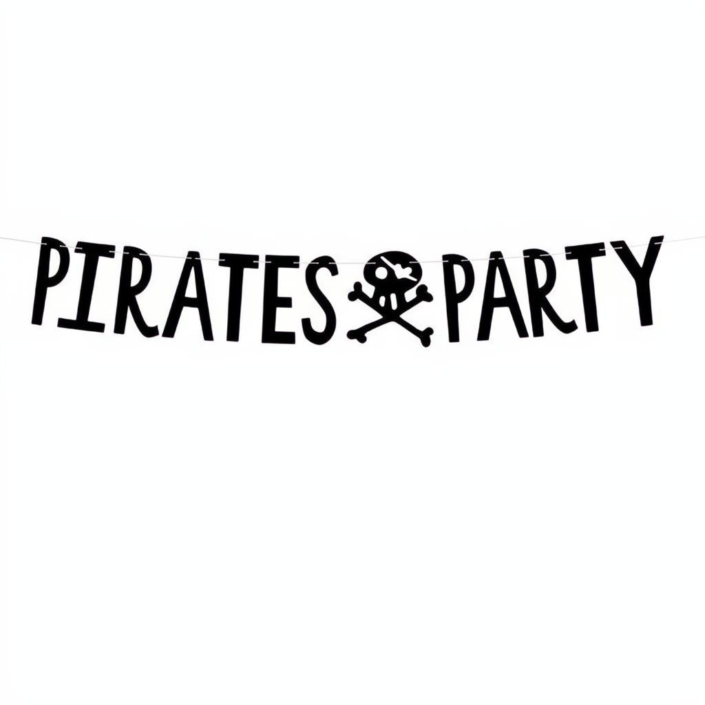 Banner Piraten - Pirates Party, schwarz, 14x100cm PartyDeco 1 fiestastore