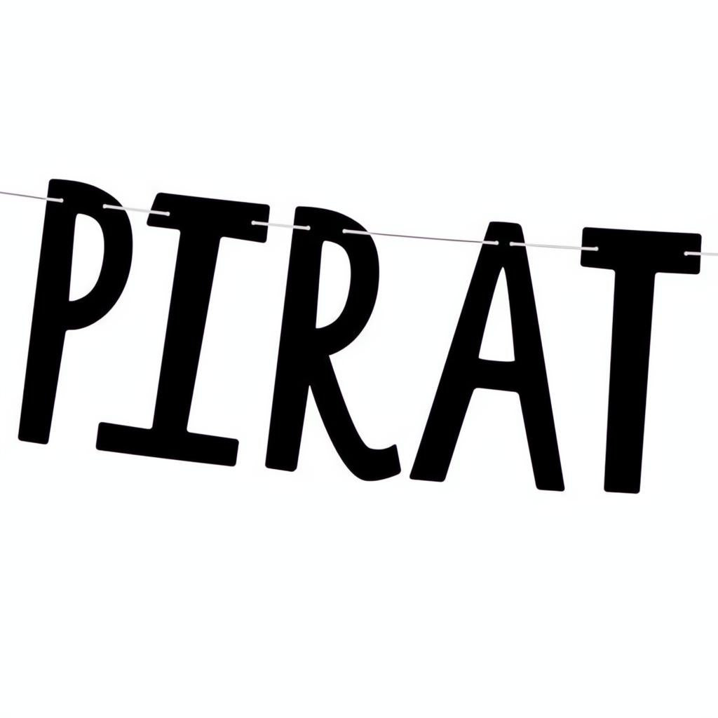 Banner Piraten - Pirates Party, schwarz, 14x100cm PartyDeco 2 fiestastore