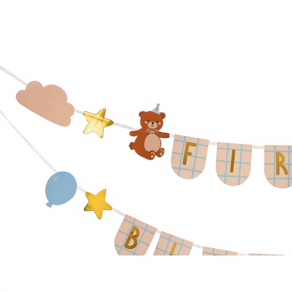 Banner zum ersten Geburtstag mit Bären, 2,55 m Banner PartyDeco 2 fiestastore