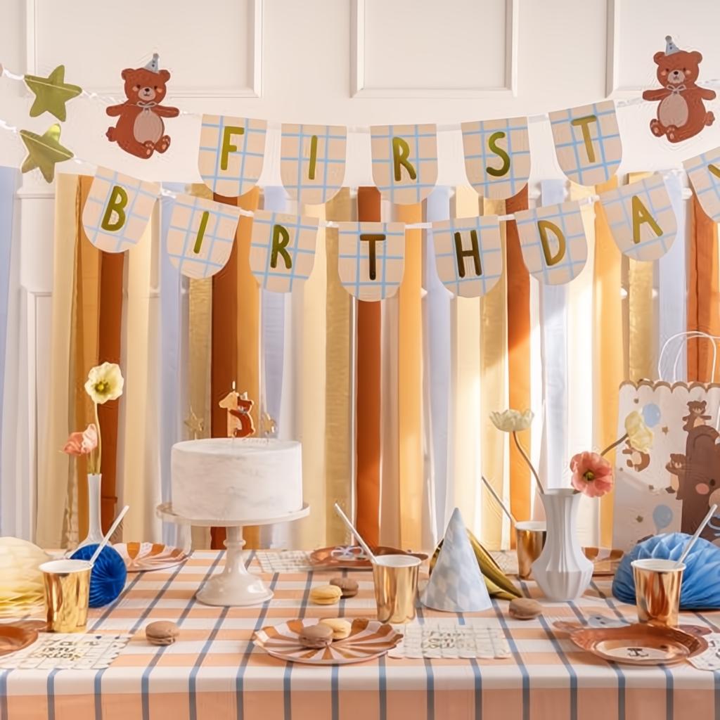 Banner zum ersten Geburtstag mit Bären, 2,55 m Banner PartyDeco 3 fiestastore