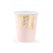 Becher Blätter, hellrosa, 220ml Becher / Gläser PartyDeco 1 fiestastore
