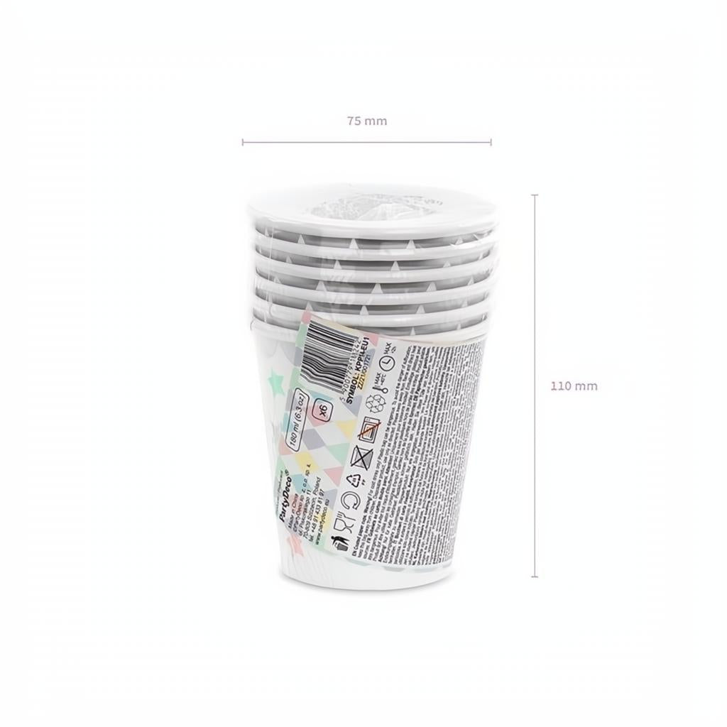 Becher Einhorn - Sterne, 180 ml PartyDeco 9 fiestastore