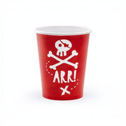 Becher Piraten, rot, 220ml PartyDeco 1 fiestastore