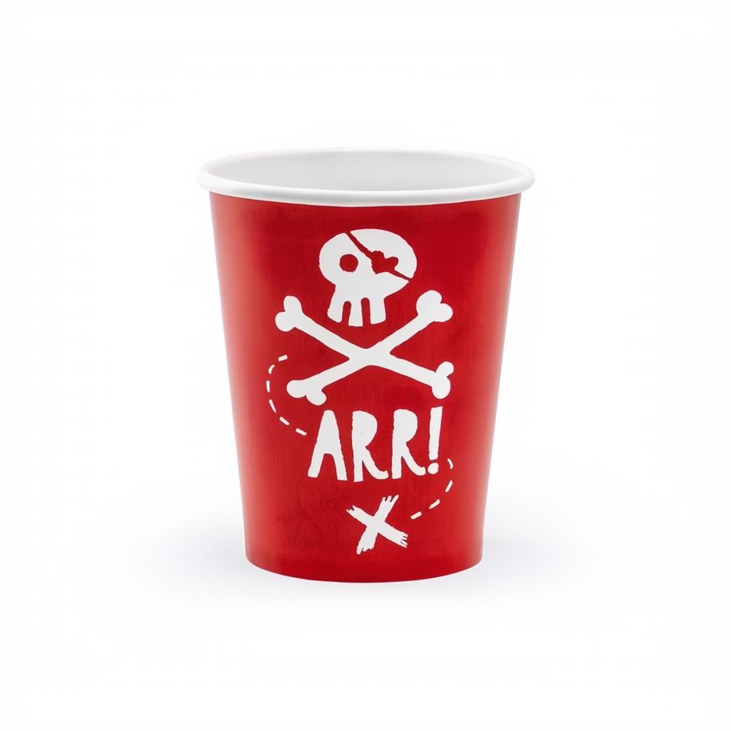 Becher Piraten, rot, 220ml PartyDeco 1 fiestastore
